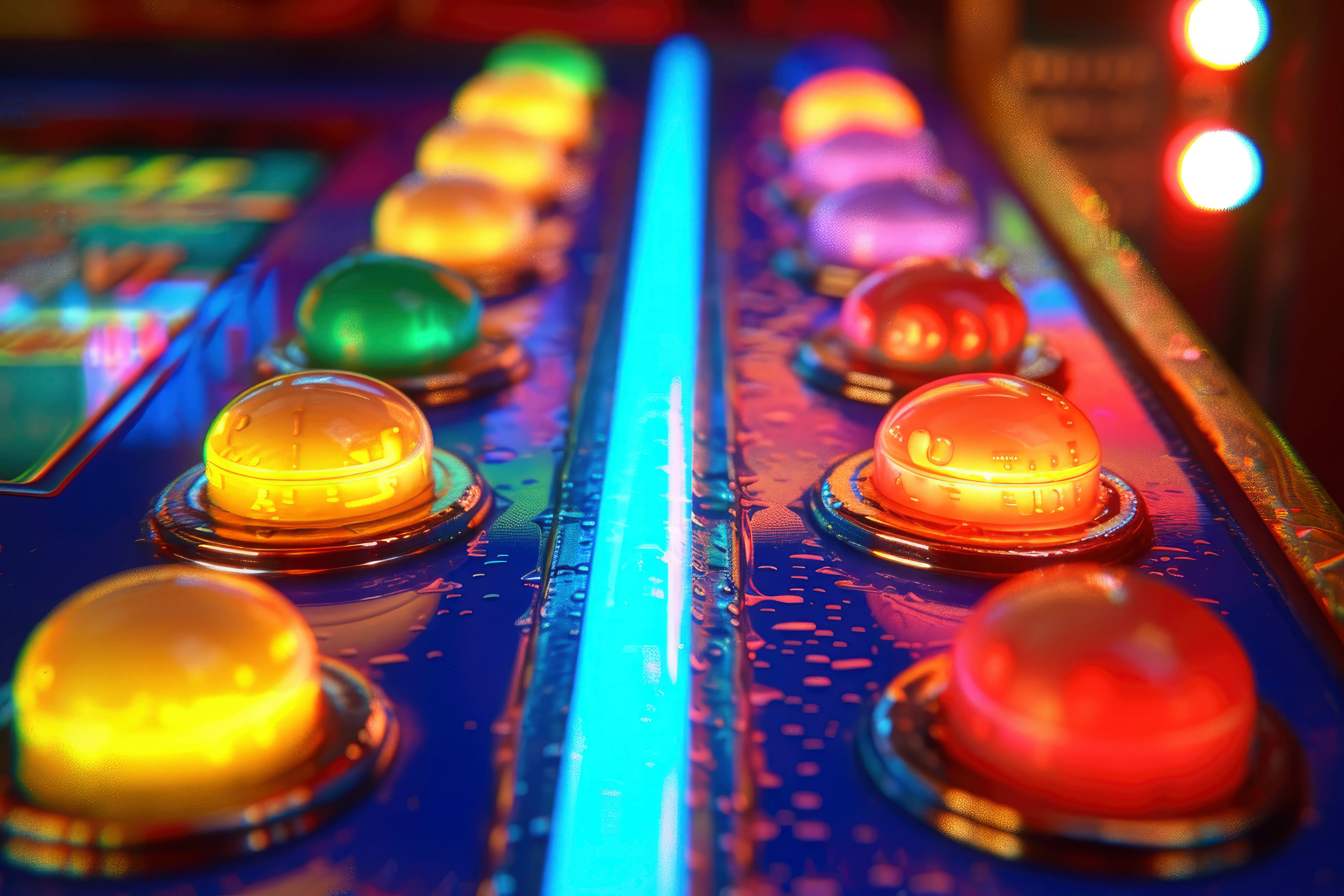 Detailed view of pachinko machine mechanics and pin layout